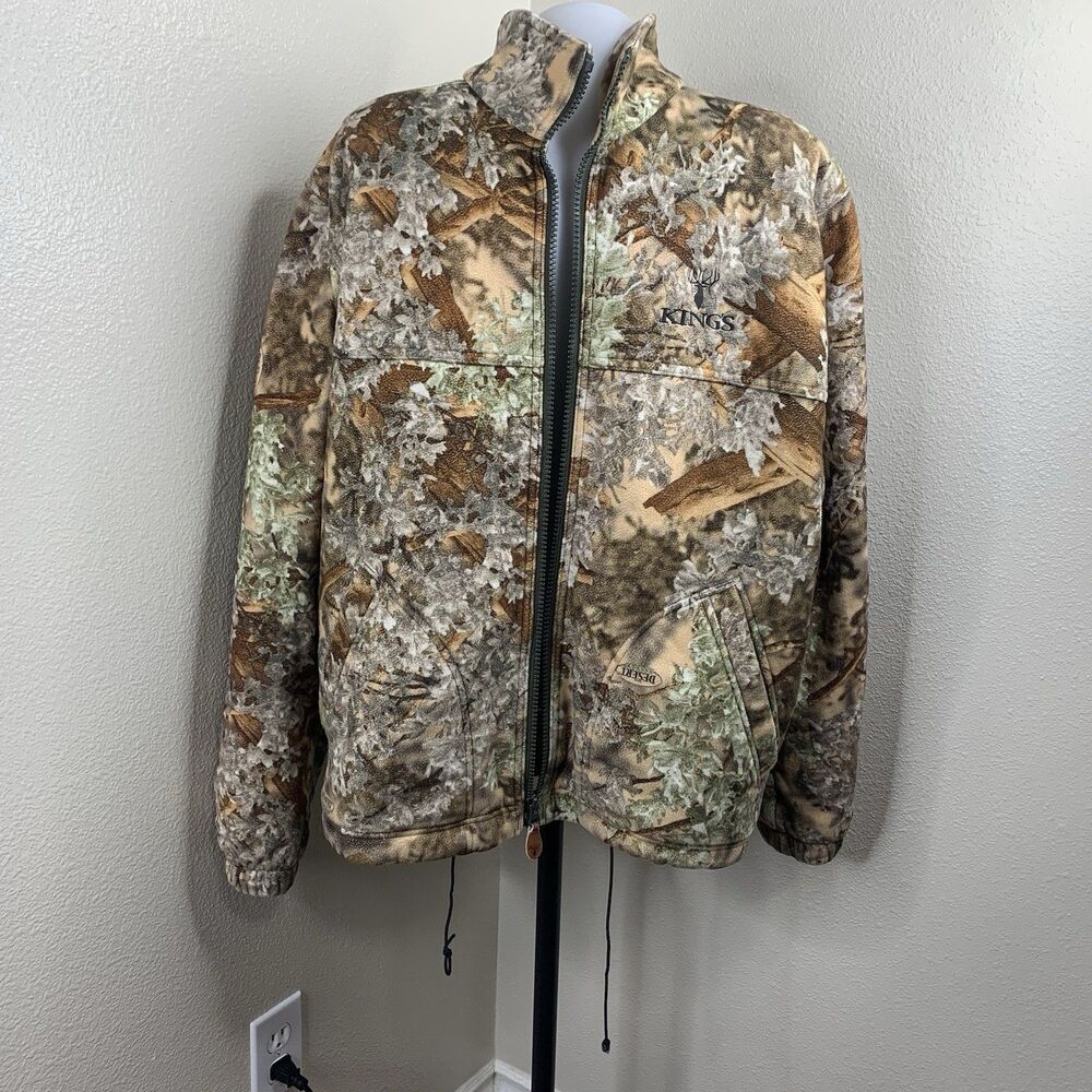 Kings Outdoor Wind Defender Full Zip Fleece Jacket Sz L Desert Shadow Camouflage